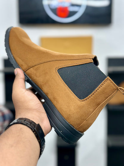 Esrakz Signature Chelsea Boot – Mustard Suede