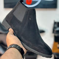 Esrakz Black Suede Chelsea Boots – Round Fit Elastic