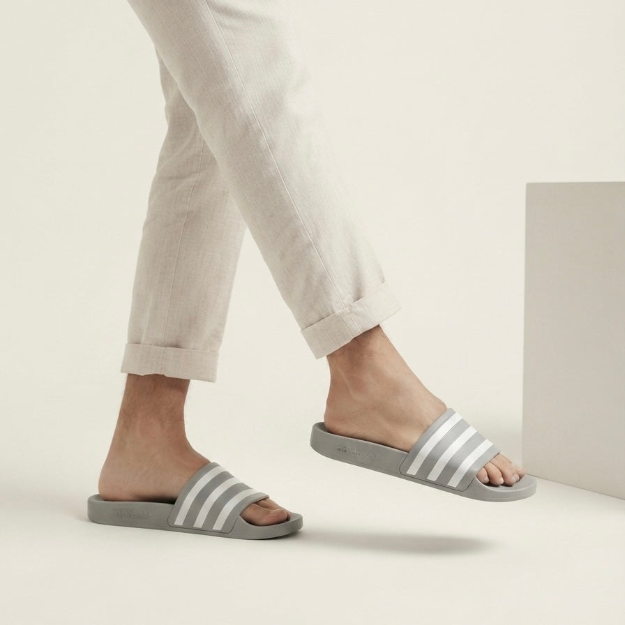 Men's Adilette Comfort Slides Grey