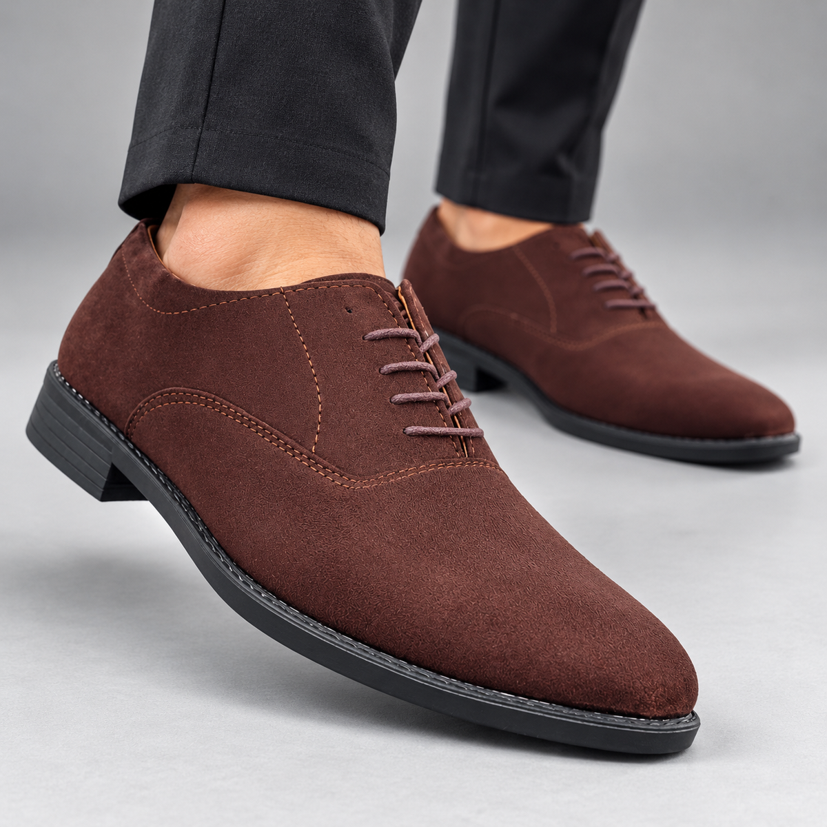 Esrakz Suede Oxford Shoes – Brown