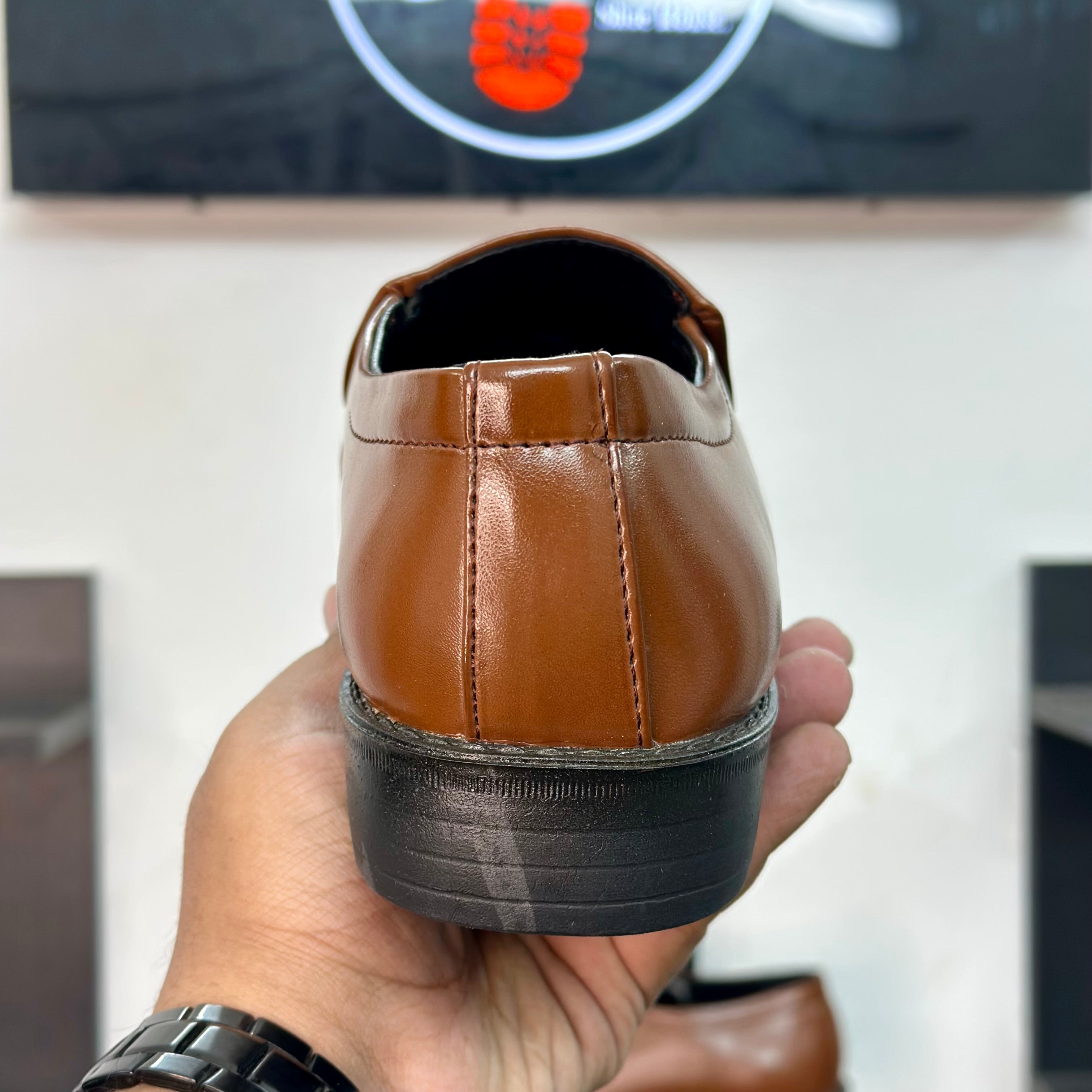 Esrakz Men’s Premium Brown Oxford Slip-On