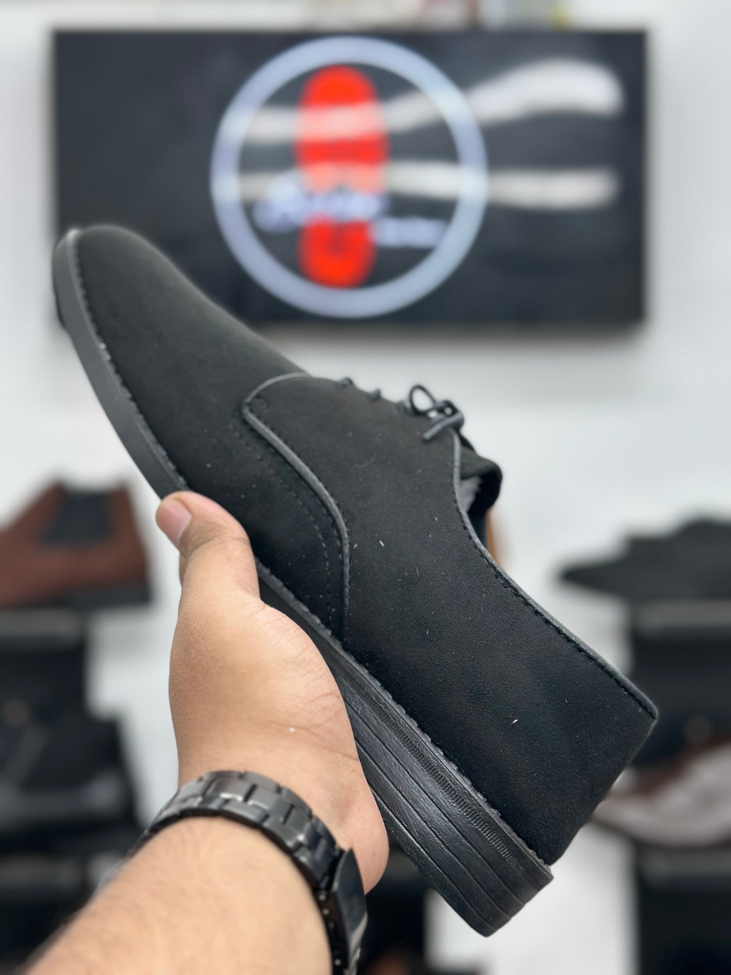Esrakz-Classic Black Suede Derby Shoes
