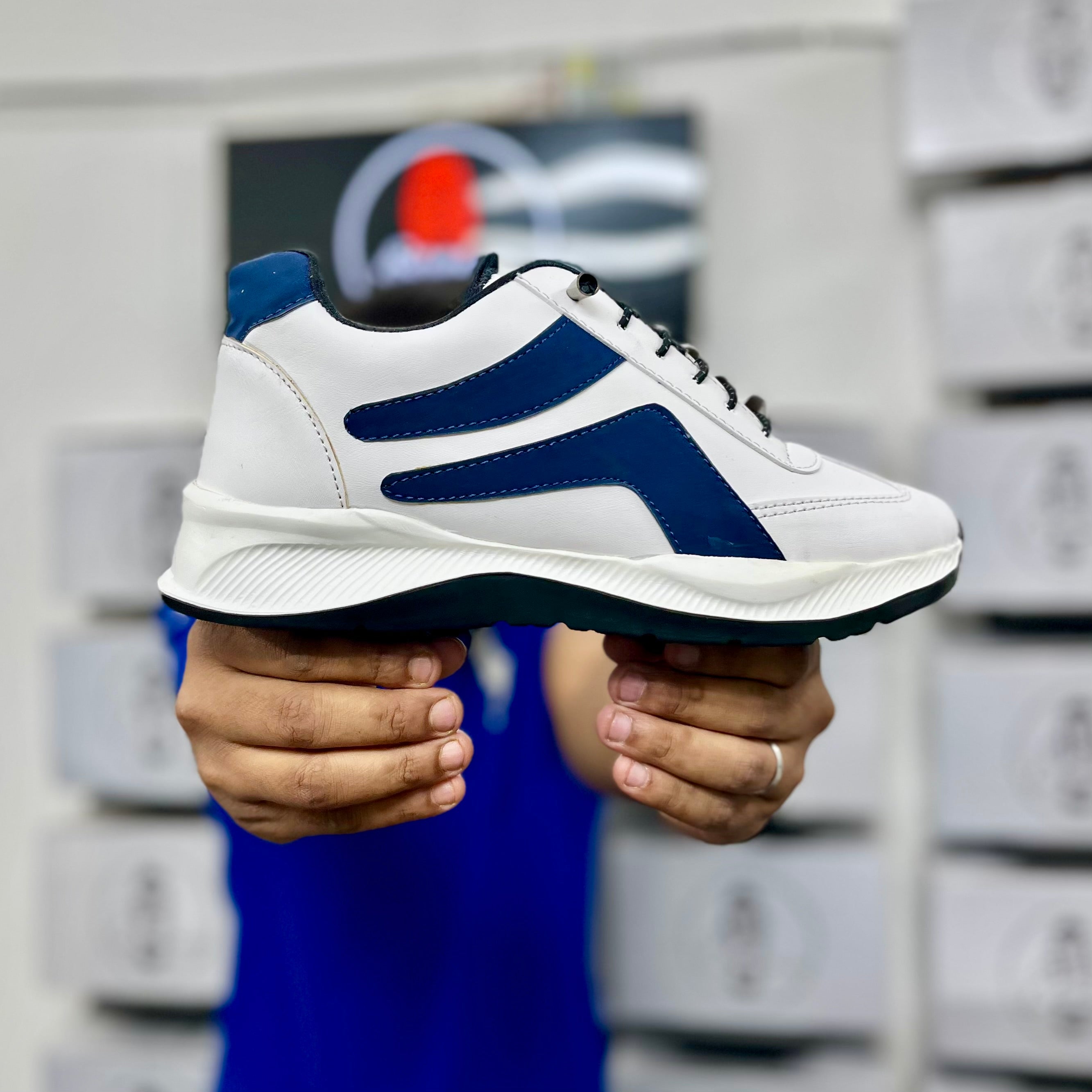 Esrakz White Salar Sneakers for Men – Comfortable Casual Street Shoes