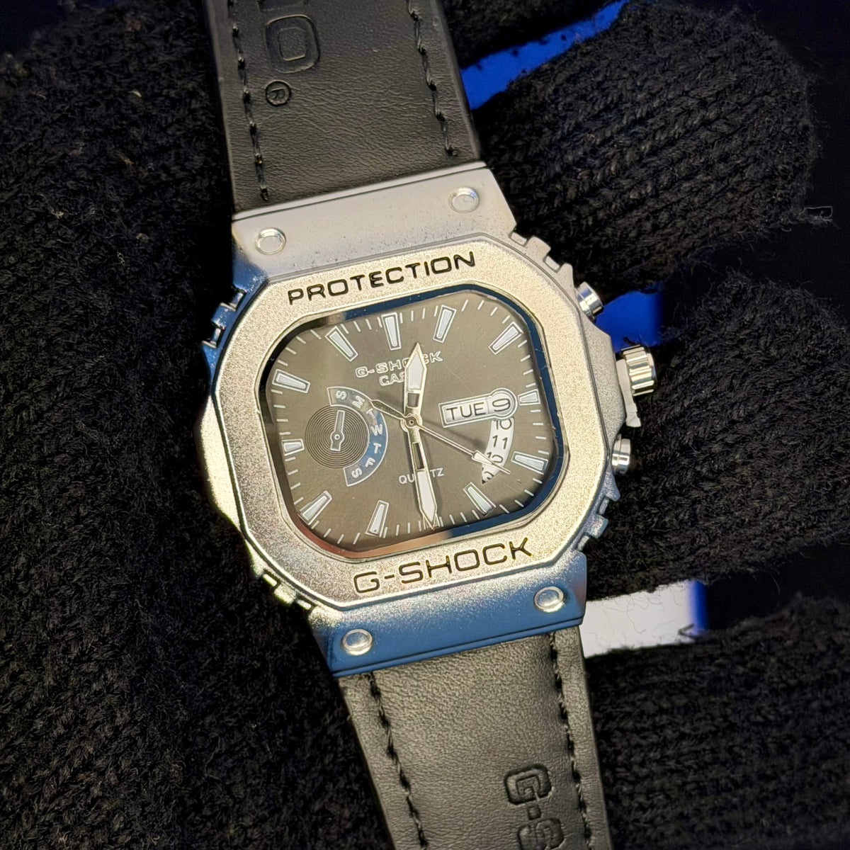 Casio G-SHOCK Metal Bezel Watch – Premium Leather Strap Edition| Black Belt