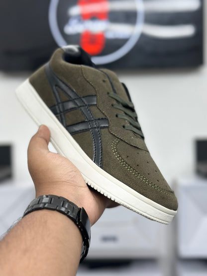 Olive Suede Street Sneakers – Premium Comfort Edition