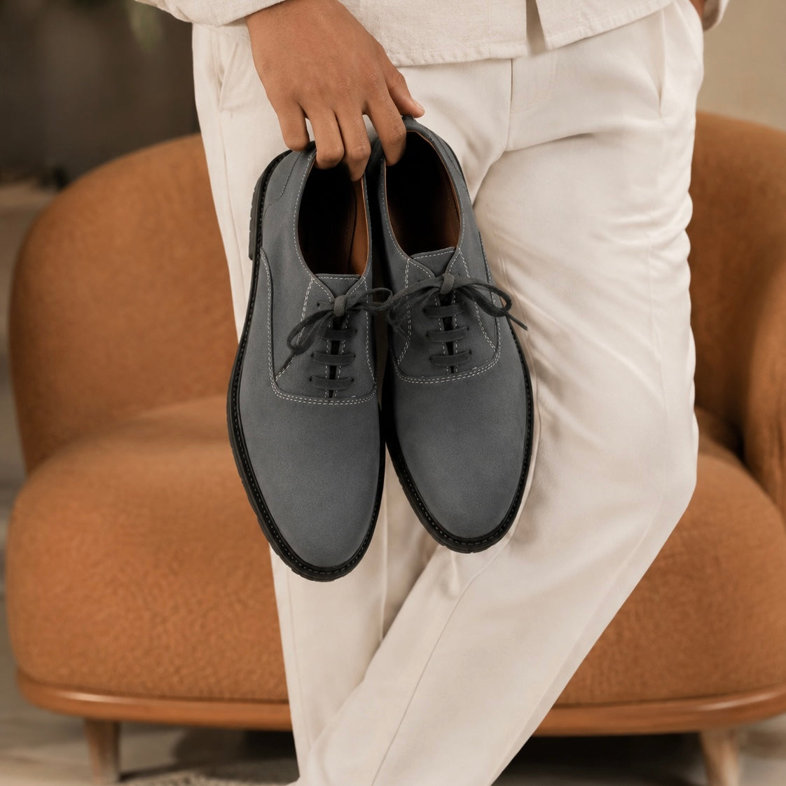 ESRAKZ Milano Oxford Shoes – Grey