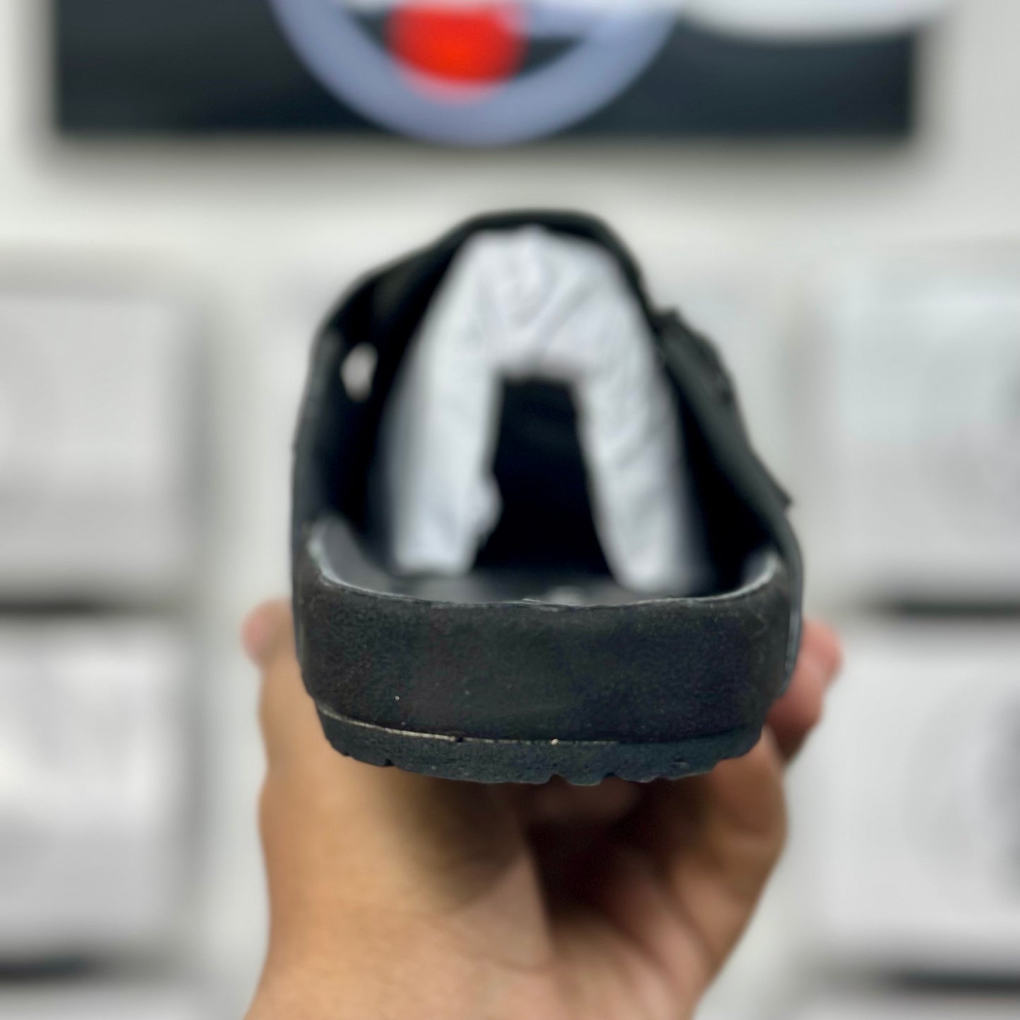 Esrakz Classic Black Suede Slip-On Buckle Mule