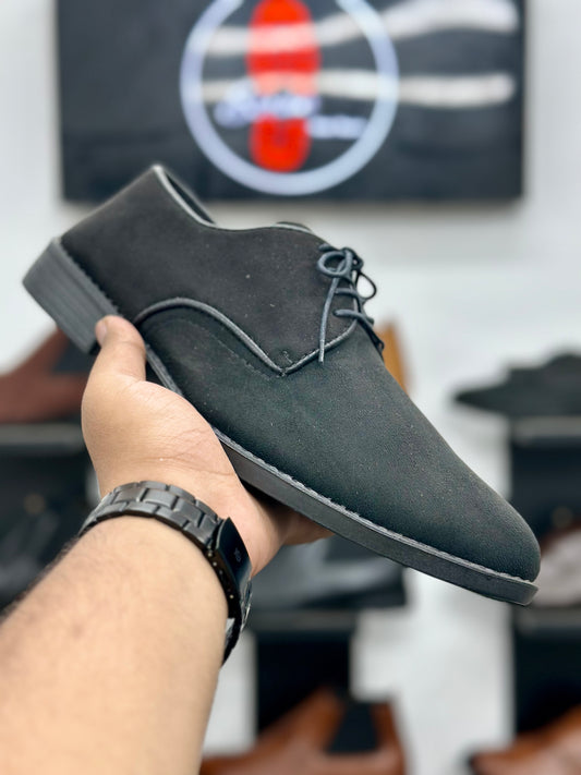 Esrakz-Classic Black Suede Derby Shoes