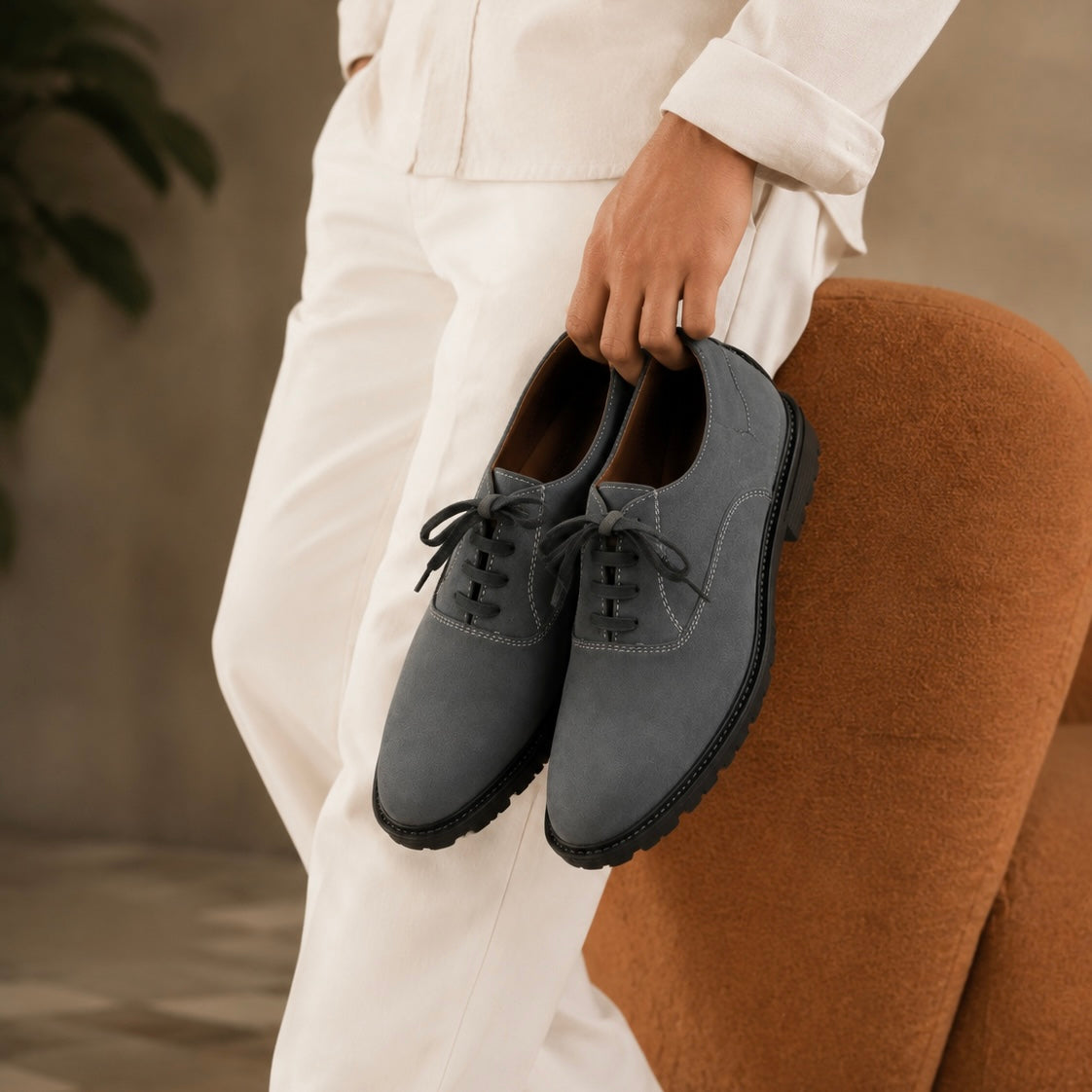 ESRAKZ Milano Oxford Shoes – Grey