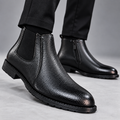 Esrakz Black Chelsea Boots for Men | Elastic + Chain