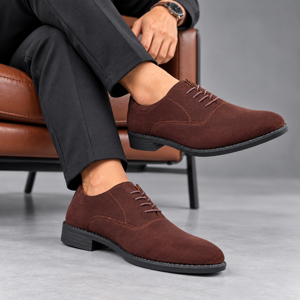 Esrakz Suede Oxford Shoes – Brown