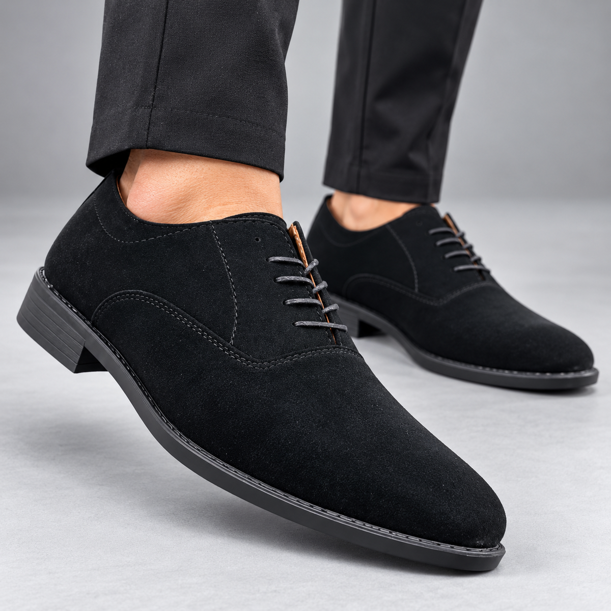 Esrakz Suede Oxford Shoes – Black