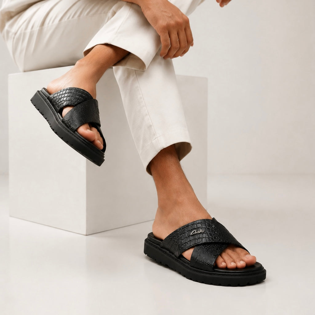 Esrakz Premium Dual Strap Sandals:Clarks 02