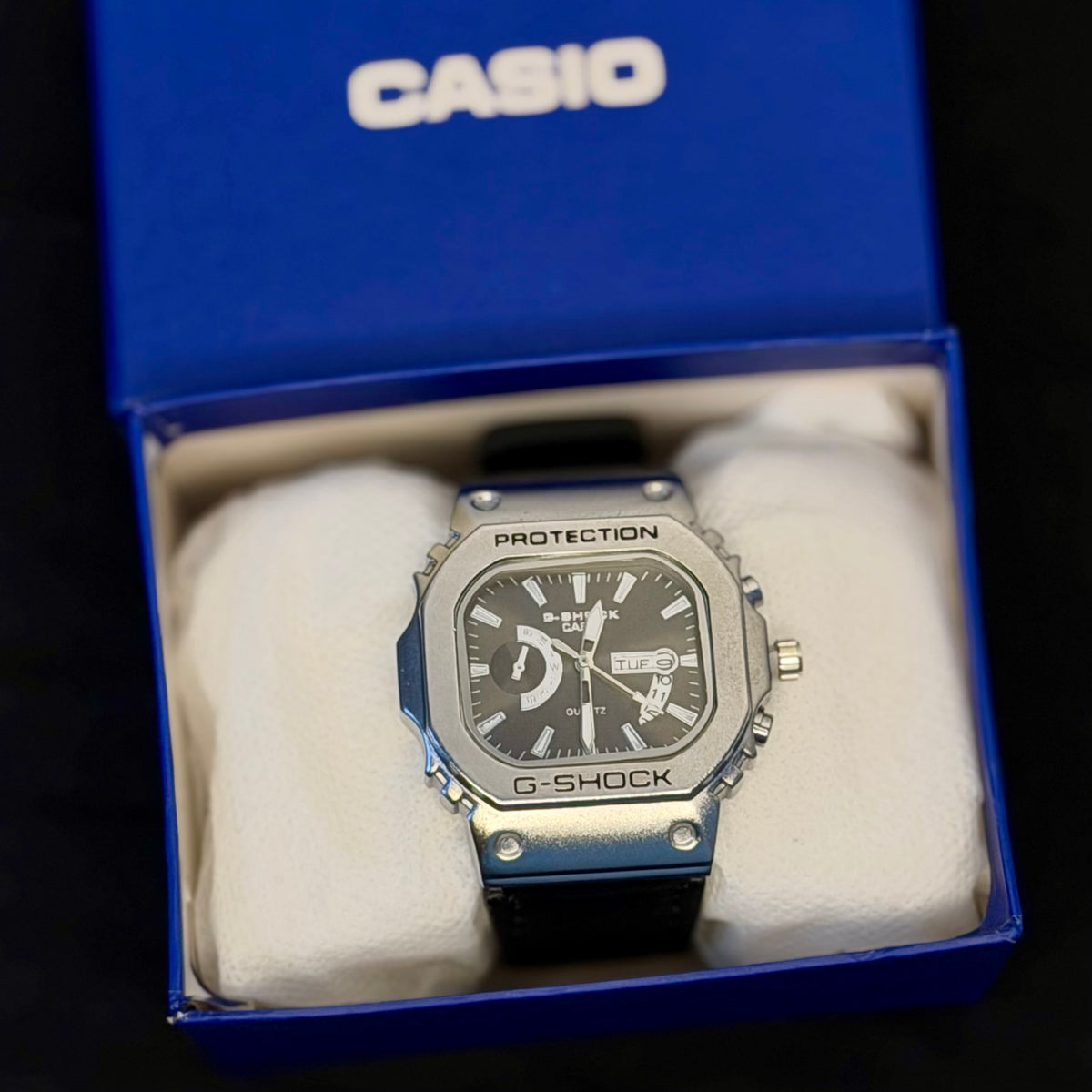 Casio G-SHOCK Metal Bezel Watch – Premium Leather Strap Edition| Black Belt