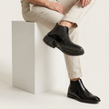 Esrakz Black Polished Chelsea Boots – Thailand Fit Elastic