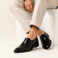 Esrakz Men’s Premium Black Oxford Slip-On