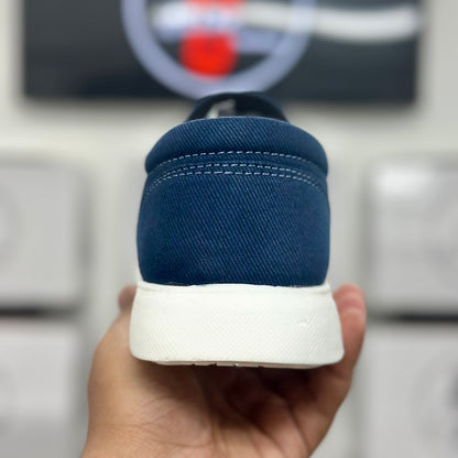 Esrakz Navy Blue Canvas Casual Slip-On Shoe
