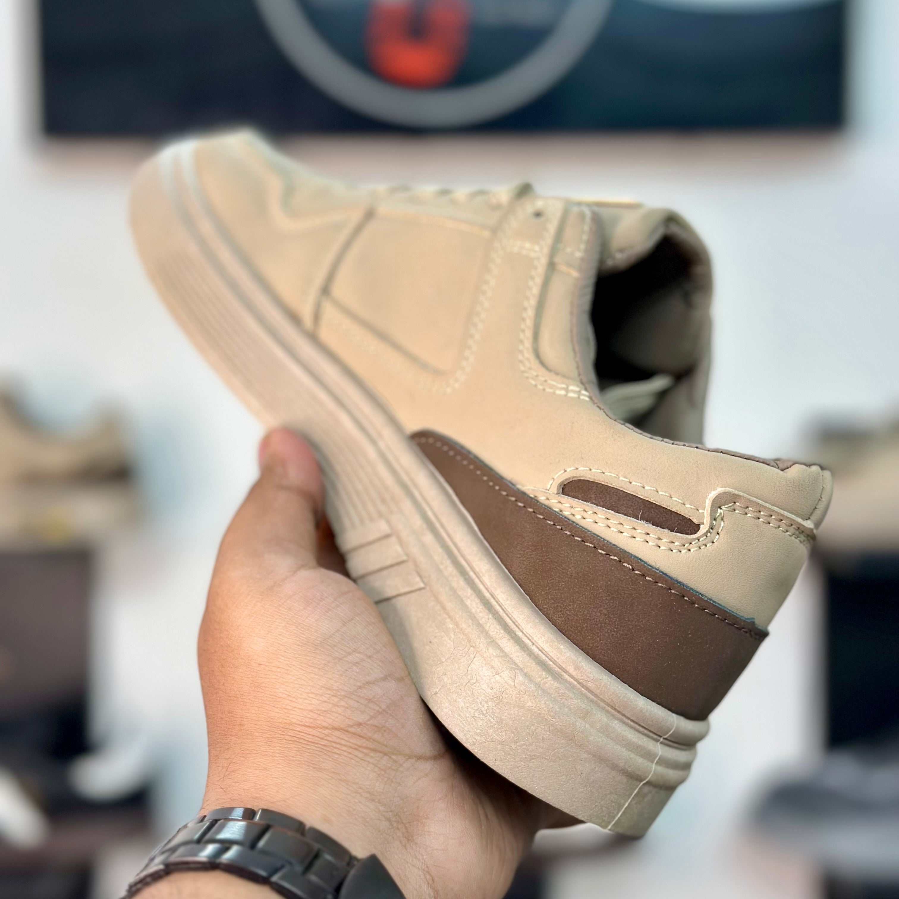 Fashion Low-Top Sneakers 3 Stripes – Beige