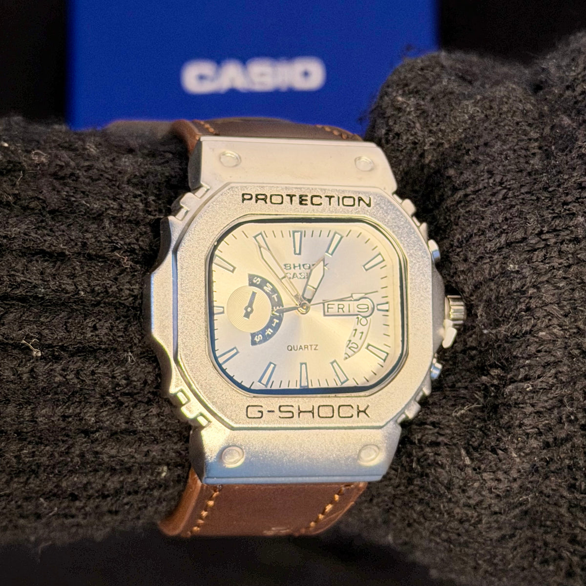 Casio G-SHOCK Metal Bezel Watch – Premium Leather Strap Edition| Mustard Belt