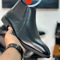 Esrakz Black Polished Chelsea Boots – Thailand Fit Elastic