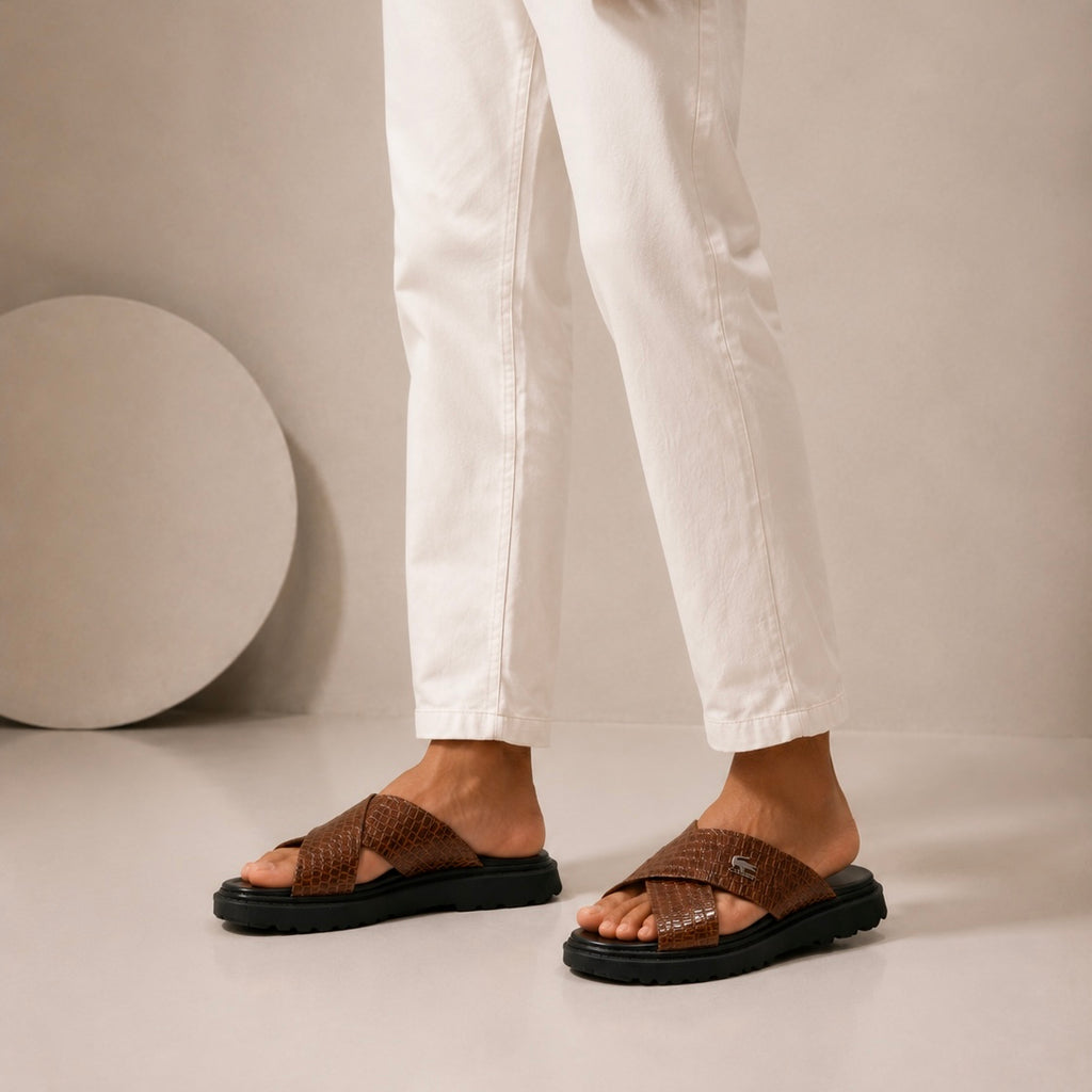 Esrakz Premium Dual Strap Sandals:Lacoste 04