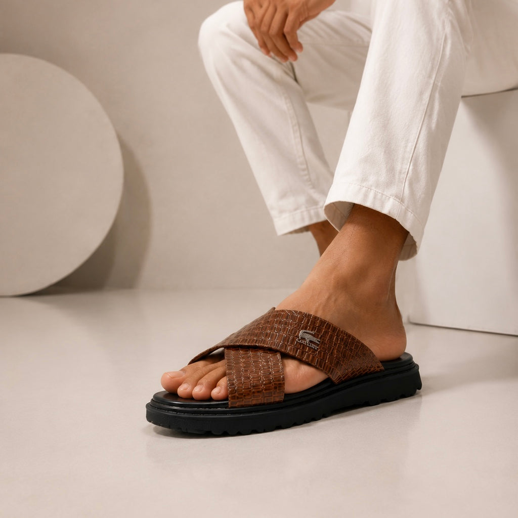 Esrakz Premium Dual Strap Sandals:Lacoste 04