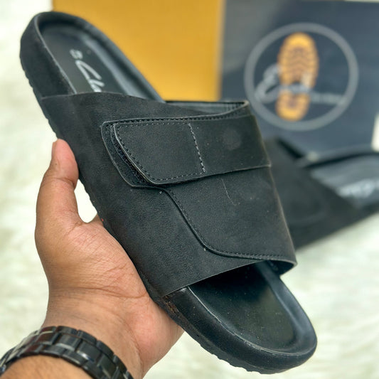 Esrakz Double Buckle Suede Slide Sandals – Black 04
