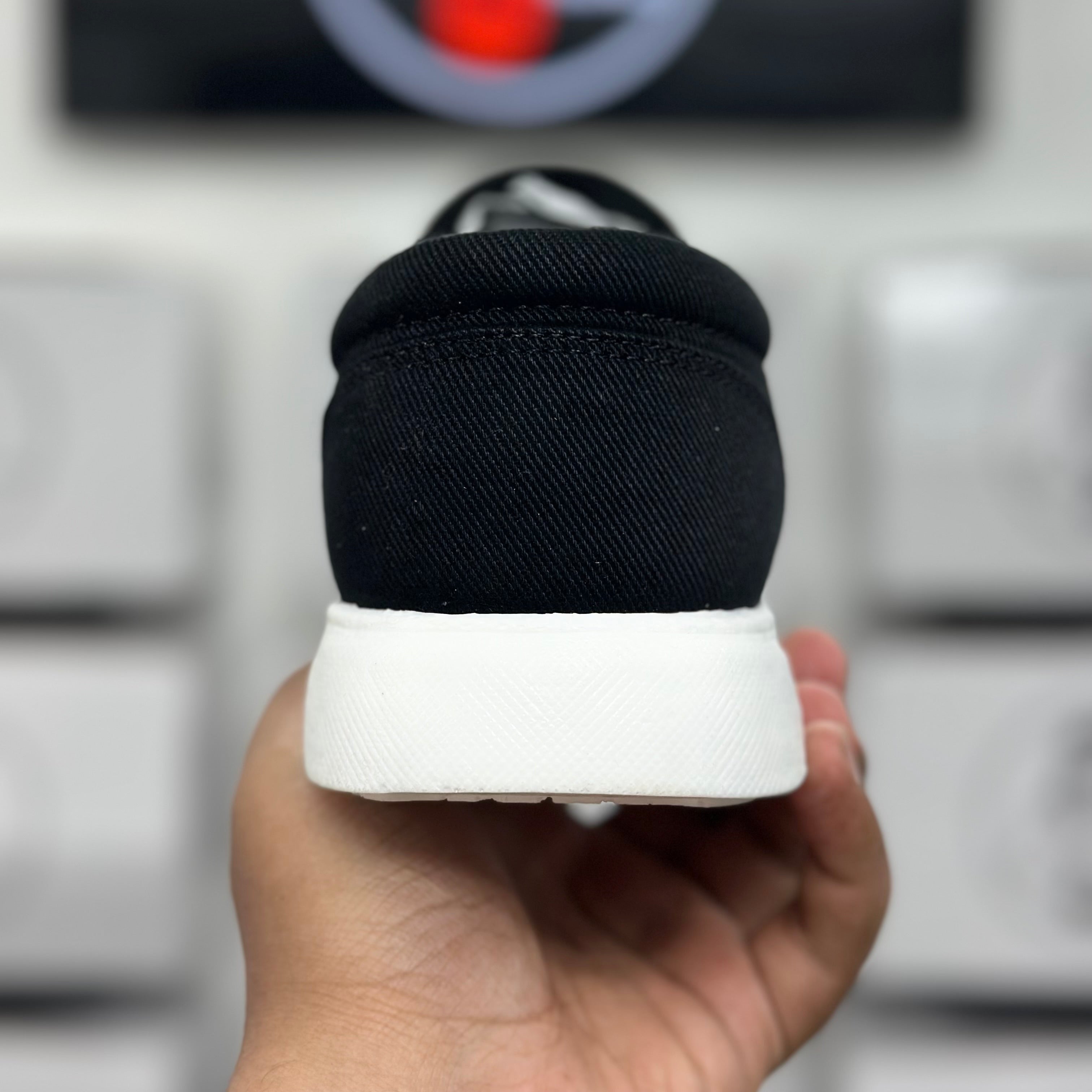 Esrakz Black Canvas Slip-On Casual Shoes