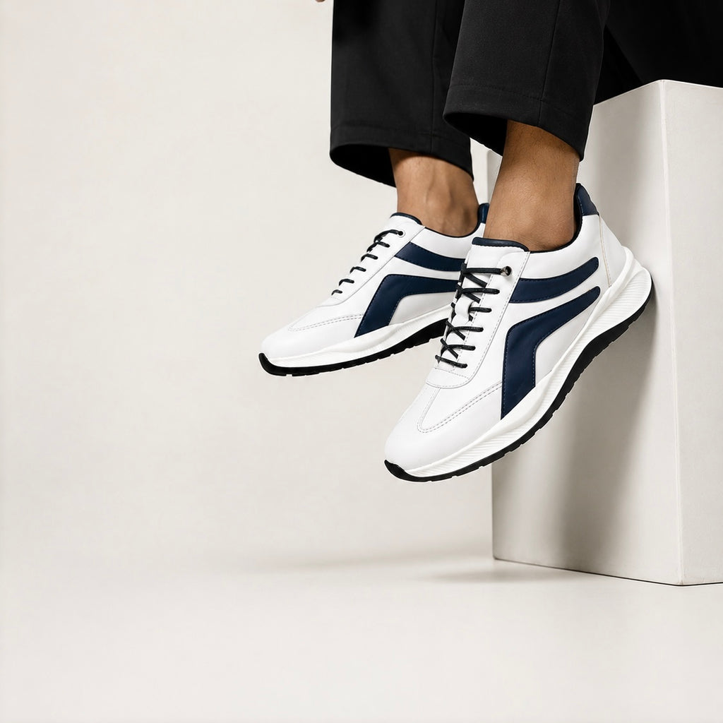 Esrakz White Salar Sneakers for Men – Comfortable Casual Street Shoes