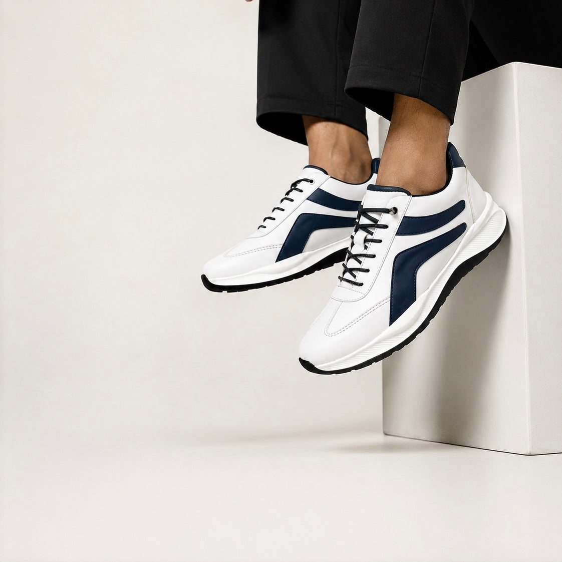 Esrakz White Salar Sneakers for Men – Comfortable Casual Street Shoes