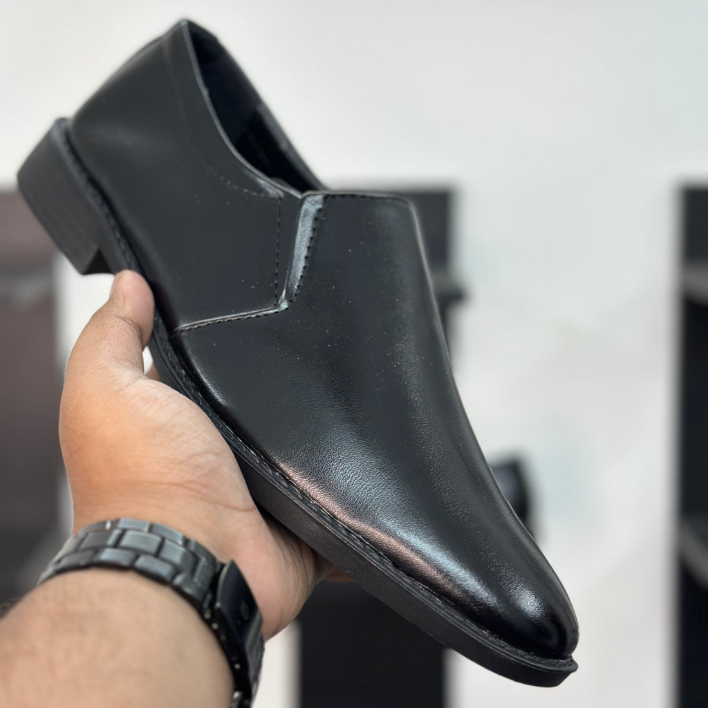 Esrakz Men’s Premium Black Oxford Slip-On