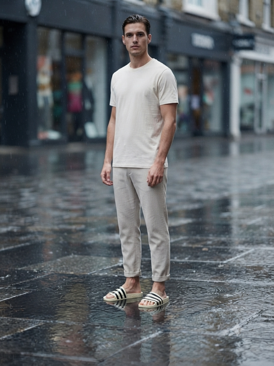 Men's Adilette Comfort Slides Off White