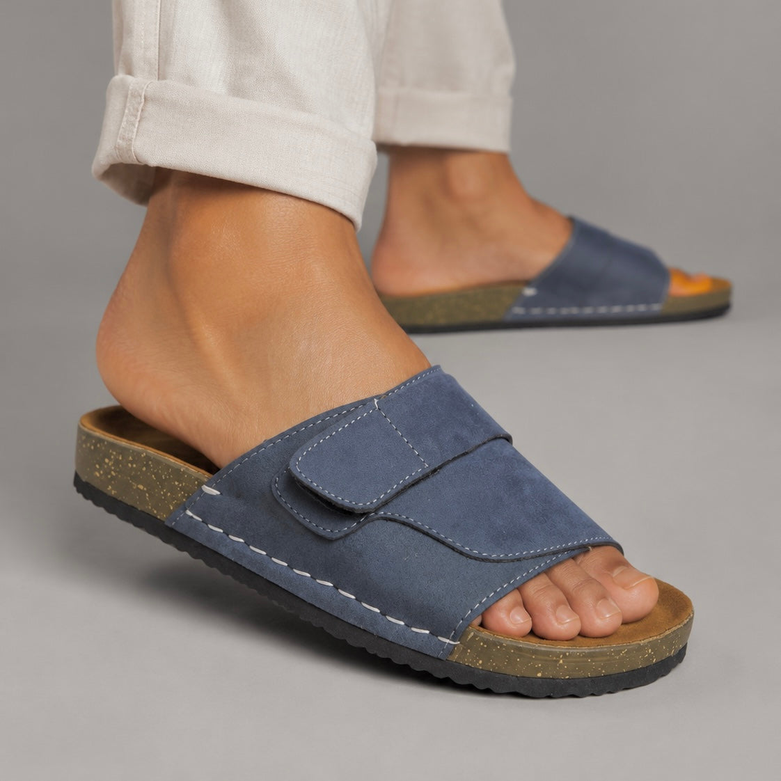 ESRAKZ Premium Suede Comfort Sandals – Slate